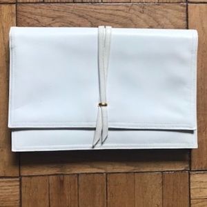Morris Moskowitz Vintage Off White Leather Clutch